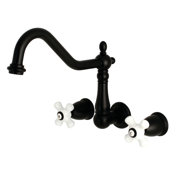 Roman Tub Faucet, Matte Black, Wall Mount