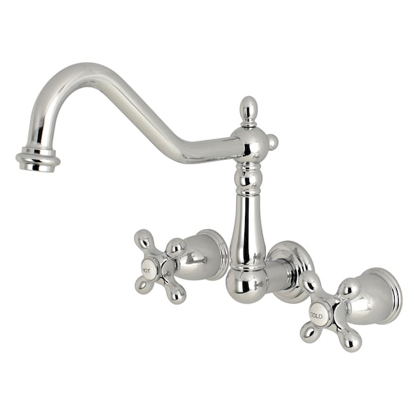 Roman Tub Faucet, Polished Chrome, Wall Mount