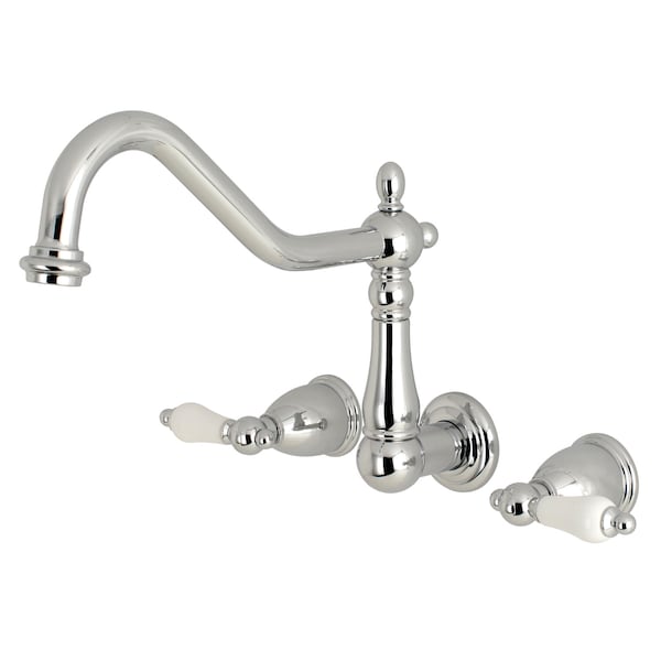 Roman Tub Faucet, Polished Chrome, Wall Mount