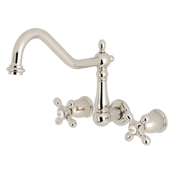 Roman Tub Faucet, Polished Nickel, Wall Mount