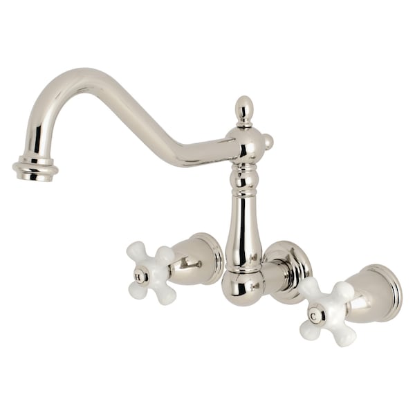 Roman Tub Faucet, Polished Nickel, Wall Mount