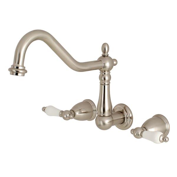 Roman Tub Faucet, Brushed Nickel, Wall Mount