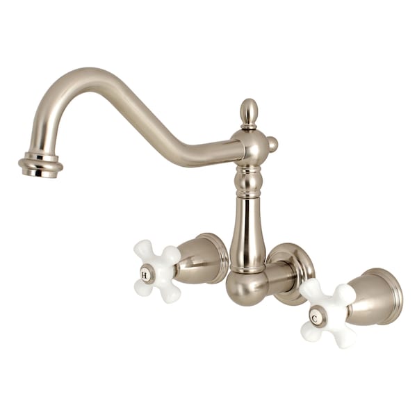 Roman Tub Faucet, Brushed Nickel, Wall Mount
