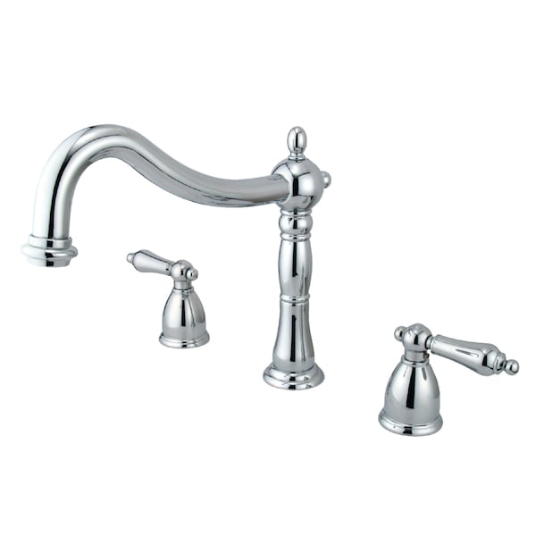 Roman Tub Faucet, Polished Chrome, Deck Mount