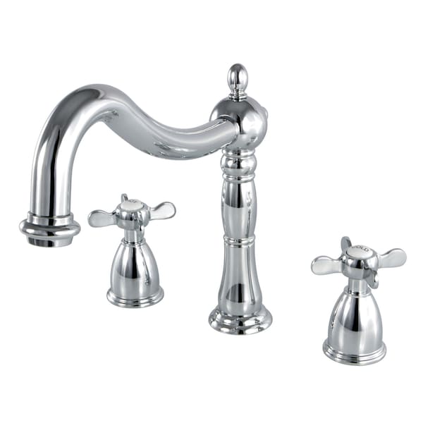 Roman Tub Faucet, Polished Chrome, Deck Mount