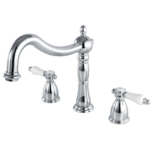 Roman Tub Faucet, Polished Chrome, Deck Mount