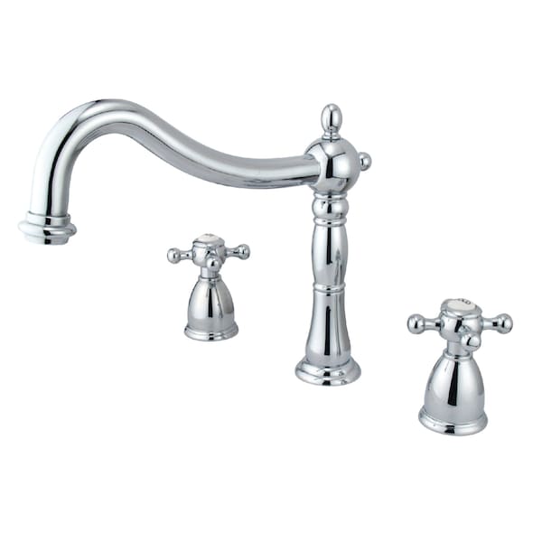 Roman Tub Faucet, Polished Chrome, Deck Mount