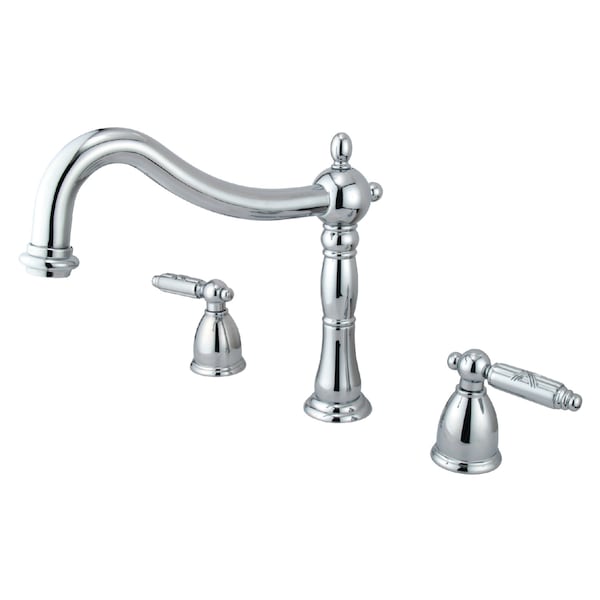 Roman Tub Faucet, Polished Chrome, Deck Mount