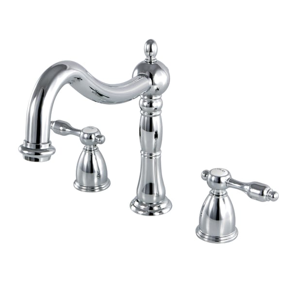 Roman Tub Faucet, Polished Chrome, Deck Mount
