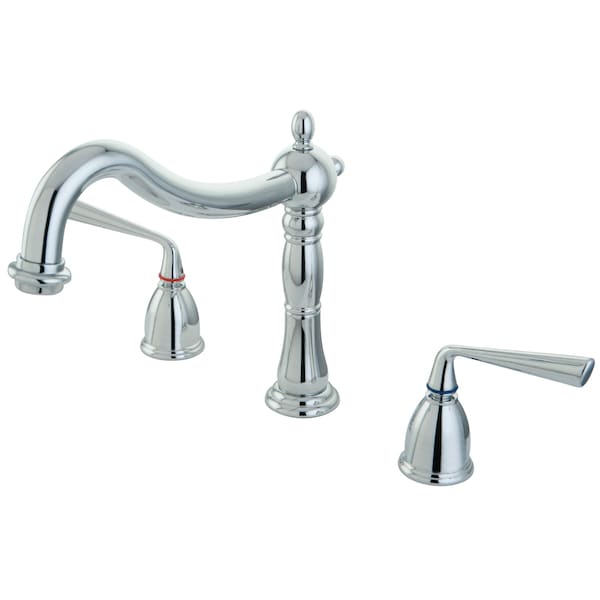 Roman Tub Faucet, Polished Chrome, Deck Mount
