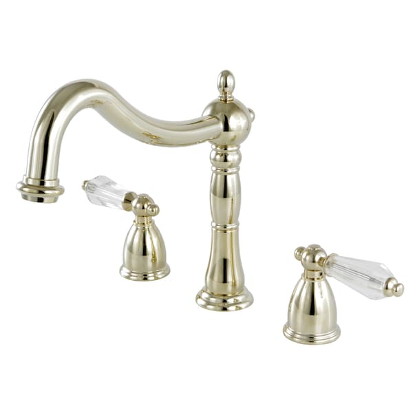 Roman Tub Faucet, Polished Brass, Deck Mount