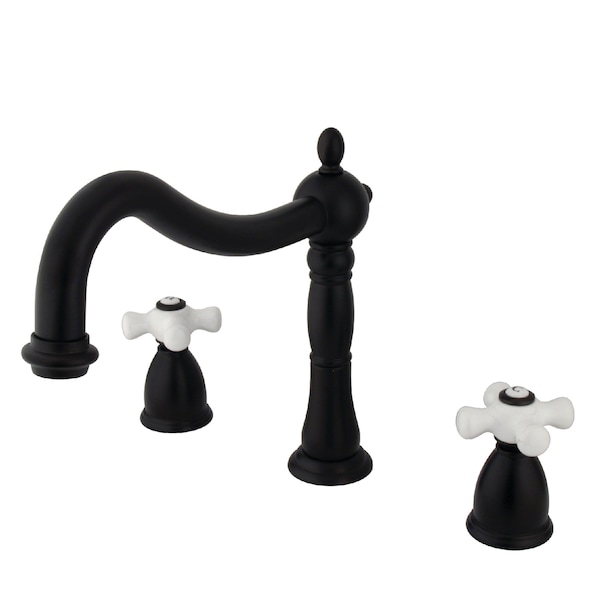 KS1345PX Roman Tub Filler with Porcelain Cross Handle