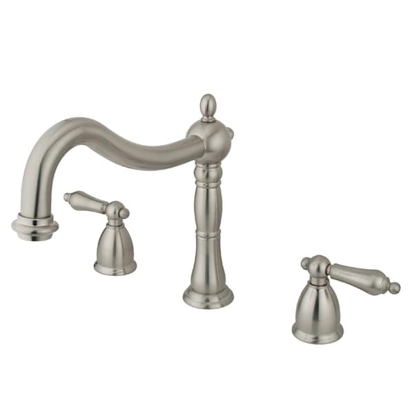 Roman Tub Faucet, Brushed Nickel, Deck Mount