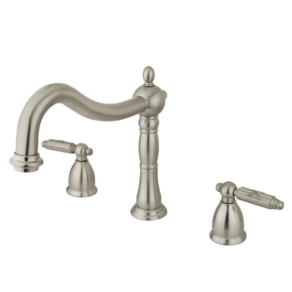 Roman Tub Faucet, Brushed Nickel, Deck Mount