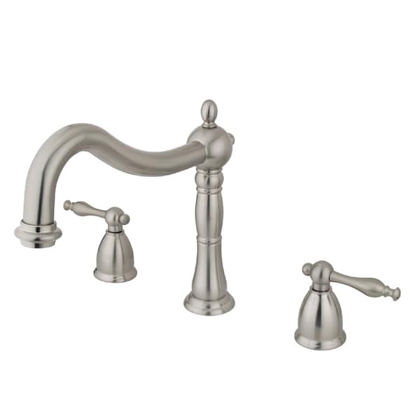 Roman Tub Faucet, Brushed Nickel, Deck Mount