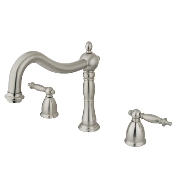 Roman Tub Faucet, Brushed Nickel, Deck Mount