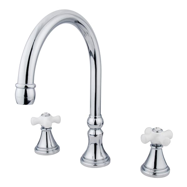 Roman Tub Faucet, Polished Chrome, Deck Mount