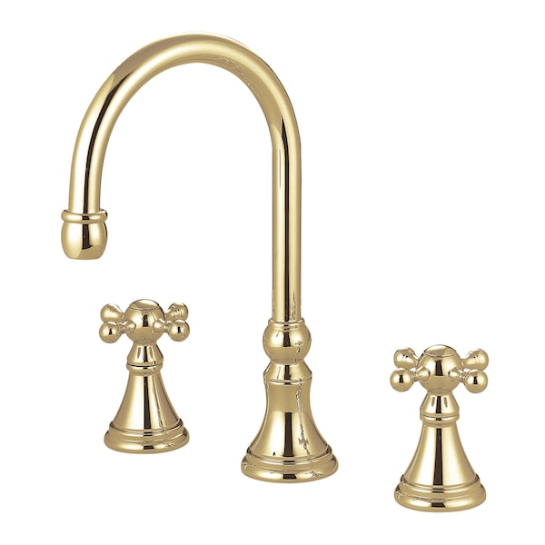 Roman Tub Faucet, Polished Brass, Deck Mount