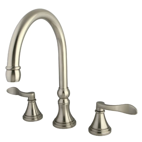 Roman Tub Faucet, Brushed Nickel, Deck Mount