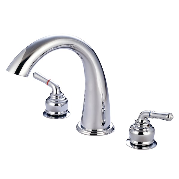 Roman Tub Faucet, Polished Chrome, Deck Mount