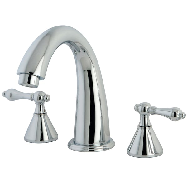 Roman Tub Faucet, Polished Chrome, Deck Mount