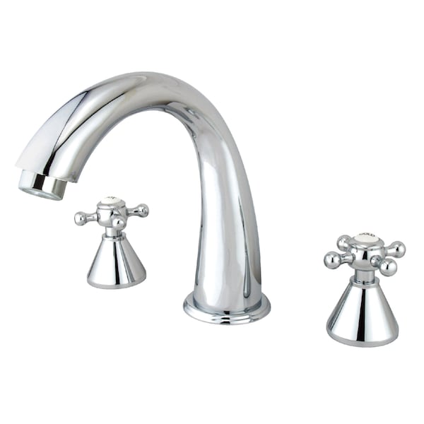 Roman Tub Faucet, Polished Chrome, Deck Mount