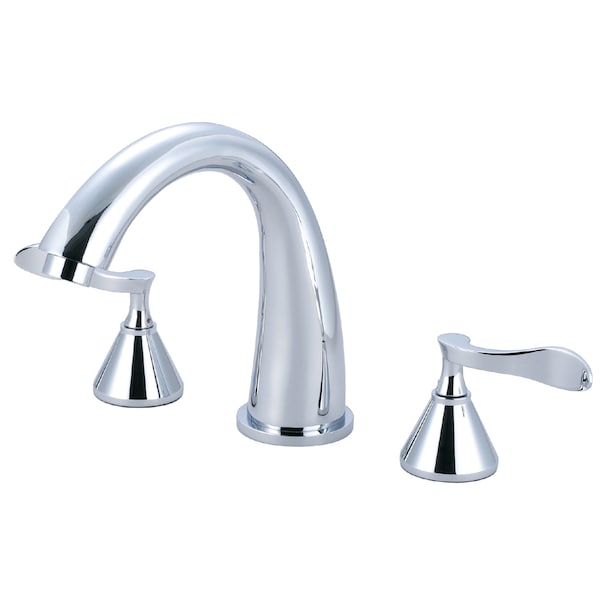 Roman Tub Faucet, Polished Chrome, Deck Mount
