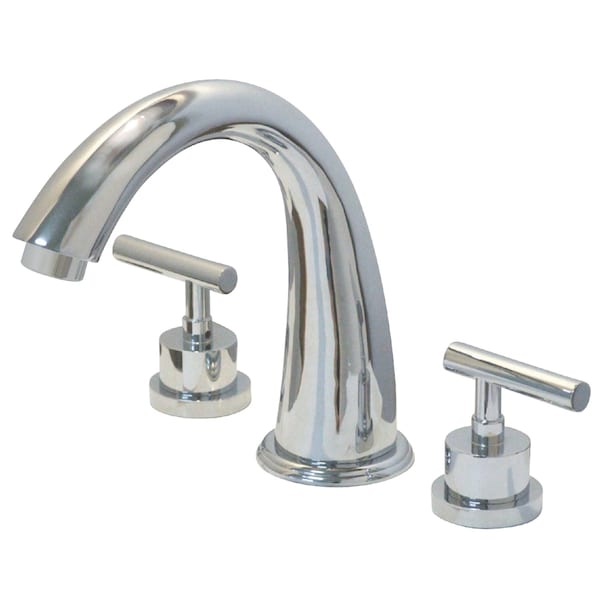 Roman Tub Faucet, Polished Chrome, Deck Mount