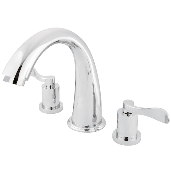 Roman Tub Faucet, Polished Chrome, Deck Mount