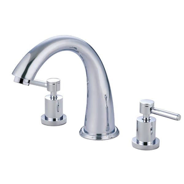 Roman Tub Faucet, Polished Chrome, Deck Mount