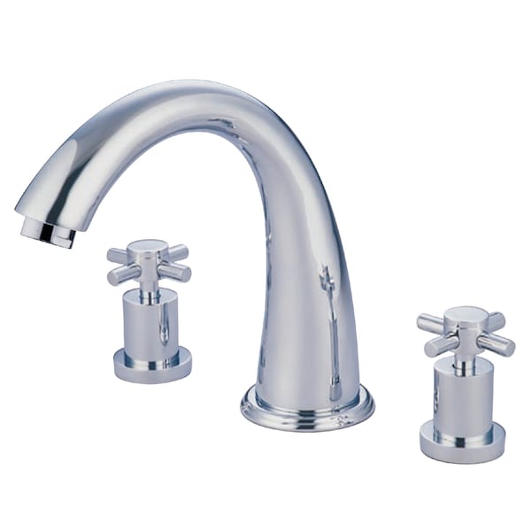 Roman Tub Faucet, Polished Chrome, Deck Mount