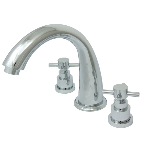 Roman Tub Faucet, Polished Chrome, Deck Mount