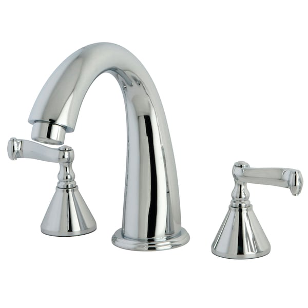 Roman Tub Faucet, Polished Chrome, Deck Mount