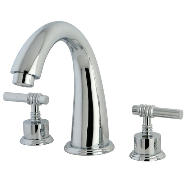Roman Tub Faucet, Polished Chrome, Deck Mount