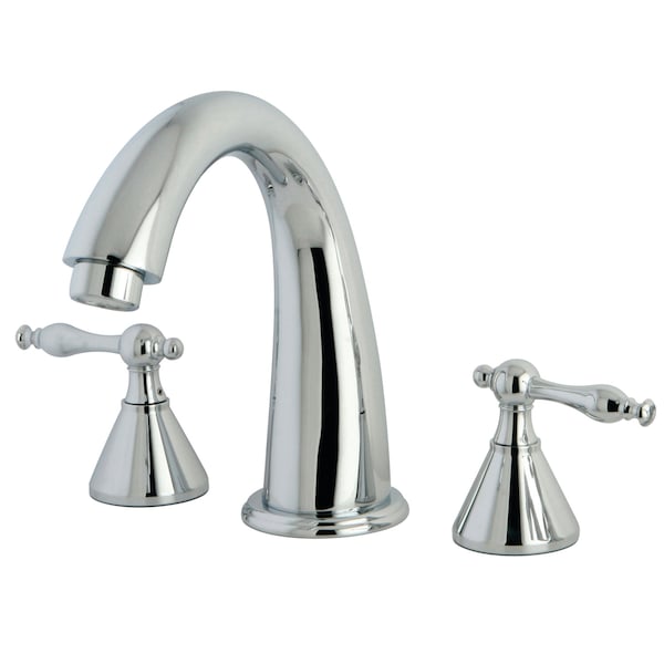 Roman Tub Faucet, Polished Chrome, Deck Mount