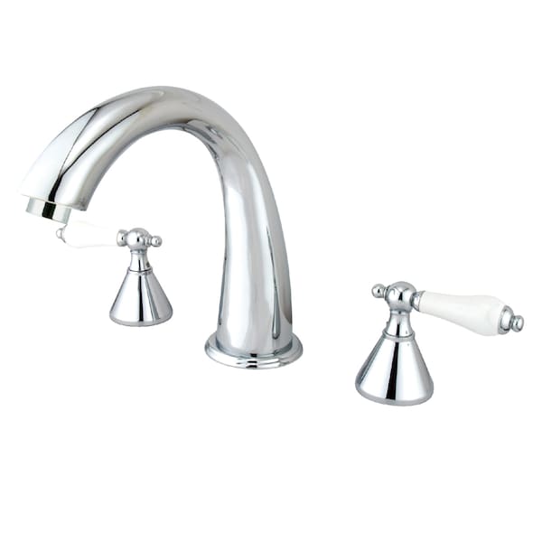 Roman Tub Faucet, Polished Chrome, Deck Mount