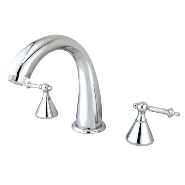 Roman Tub Faucet, Polished Chrome, Deck Mount