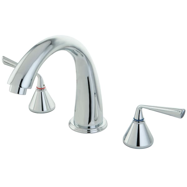 Roman Tub Faucet, Polished Chrome, Deck Mount