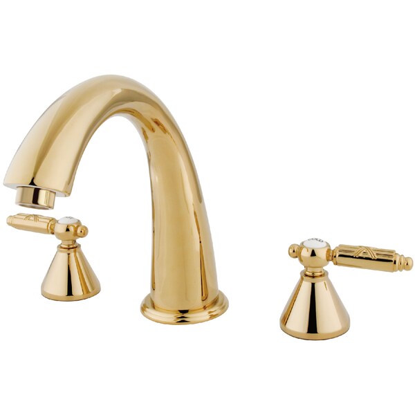 Roman Tub Faucet, Polished Brass, Deck Mount
