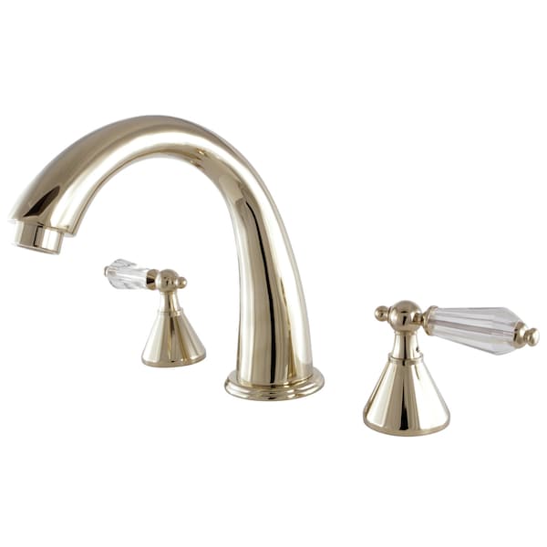 Roman Tub Faucet, Polished Brass, Deck Mount