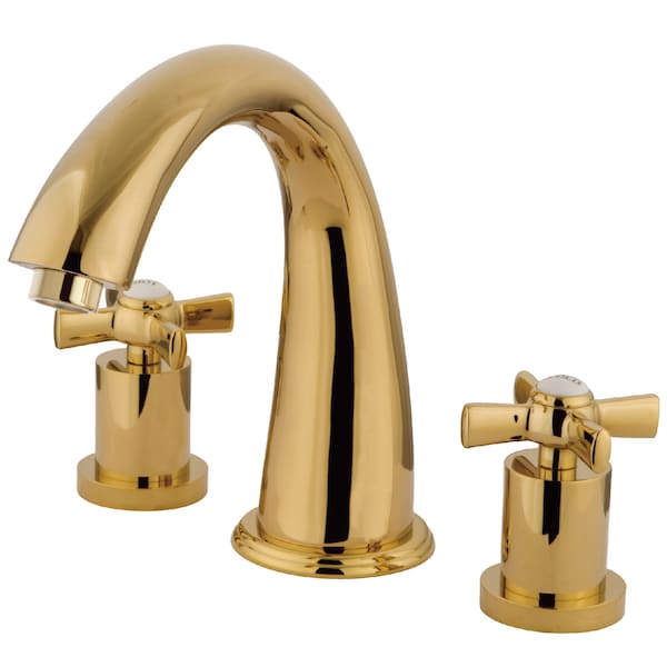 Roman Tub Faucet, Polished Brass, Deck Mount