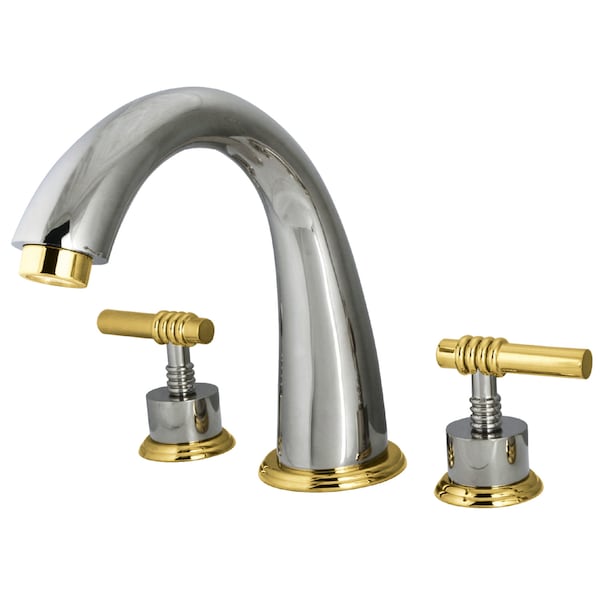 Roman Tub Faucet, Polished Chrome/Polished Brass, Deck Mount