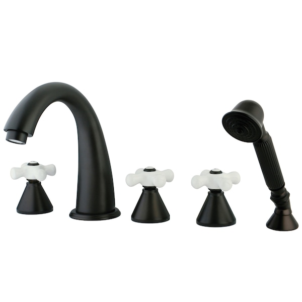 Roman Tub Faucet, Oil Rubbed Bronze, Deck Mount