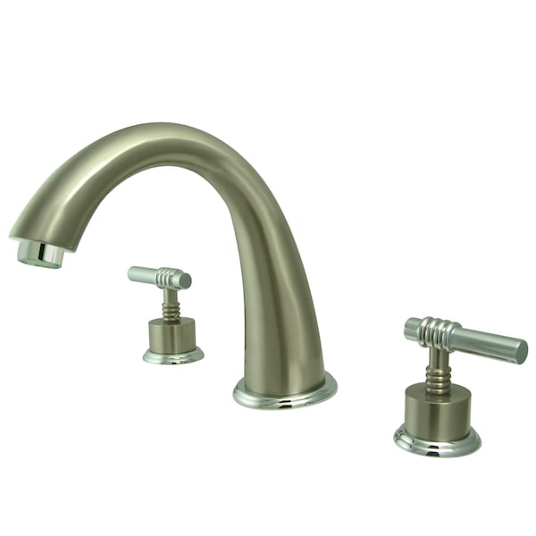 Roman Tub Faucet, Brushed Nickel/Polished Chrome, Deck Mount