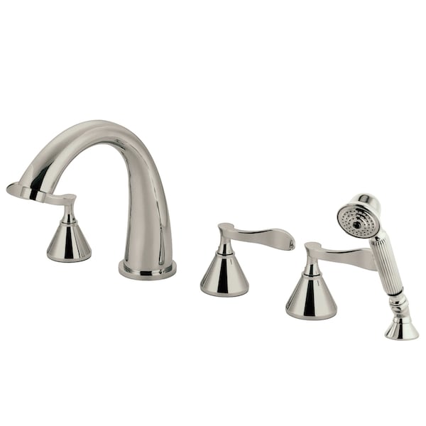 Roman Tub Faucet, Brushed Nickel, Deck Mount