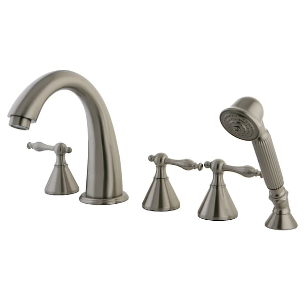 Roman Tub Faucet, Brushed Nickel, Deck Mount