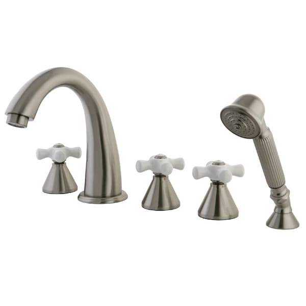 Roman Tub Faucet, Brushed Nickel, Deck Mount