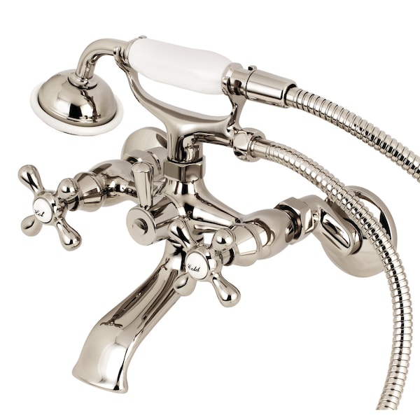 Wall-Mount Clawfoot Tub Faucet, Polished Nickel, Tub Wall Mount