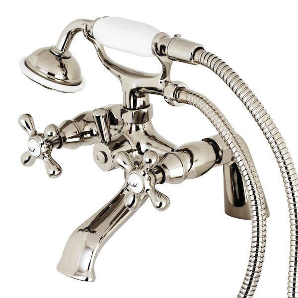 Deck-Mount Clawfoot Tub Faucet, Polished Nickel, Deck Mount