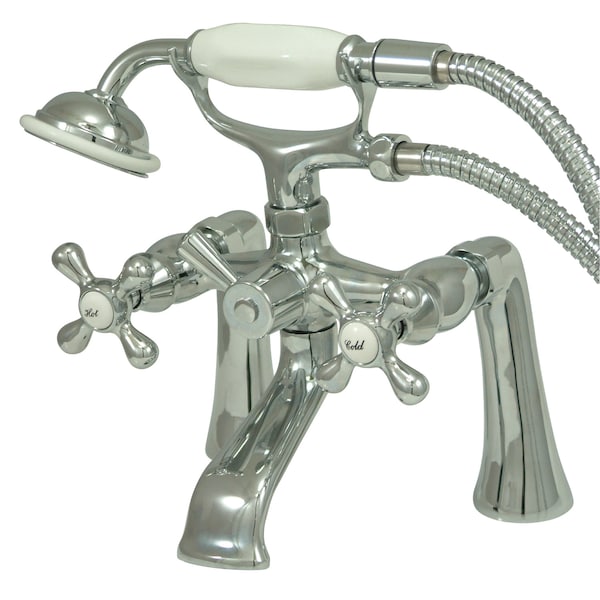 Deck-Mount Clawfoot Tub Faucet, Polished Chrome, Deck Mount